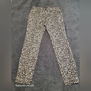 D. Jeans Womens Skinny Denim Leopard Print Gray High Rise Stretch Size 6